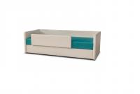 Кровать 800 Саманта 770 с основанием (1052 Белый.Бирюза)