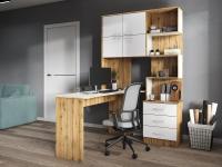 стол КС №1 ЛЕВЫЙ_ дуб вотан_белый_