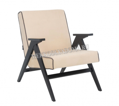 Кресло для отдыха Вест (Венге/Ткань Verona Vanilla/кант Verona Antrazite Grey)