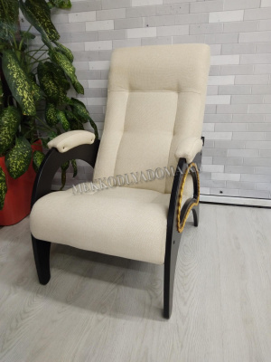 Кресло для отдыха Модель 41 с лозой (Венге/Ткань молочная Malta 01 A)