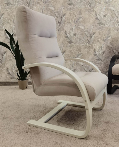 Кресло для отдыха Неаполь Модель 4 (Слоновая кость/Ткань бежевый Velutto 04)