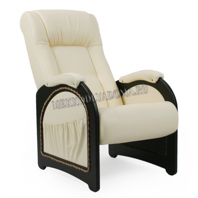 Кресло для отдыха Модель 43 с лозой (Венге/Кожзам орегон перламутр коричневый 120)