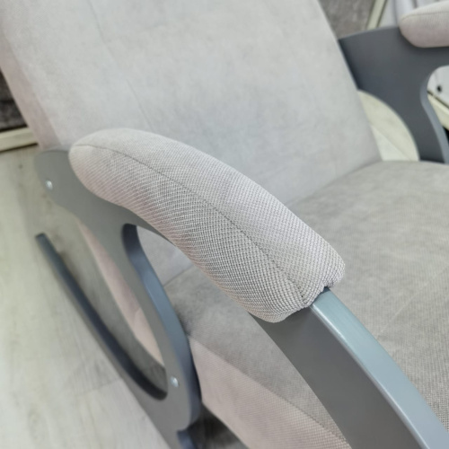 Кресло-качалка Неаполь Модель 3 (Серый ясень-эмаль/Ткань Светло-серый Verona Light Grey)